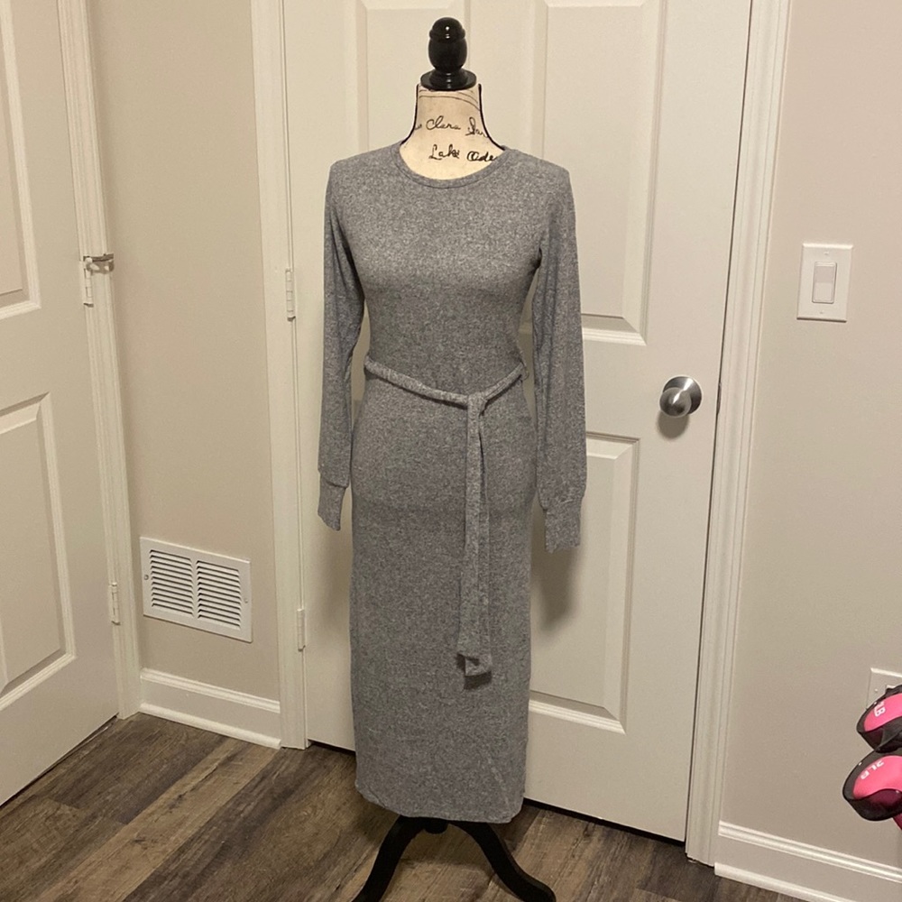 Topshop | Gray cozy sweater dress